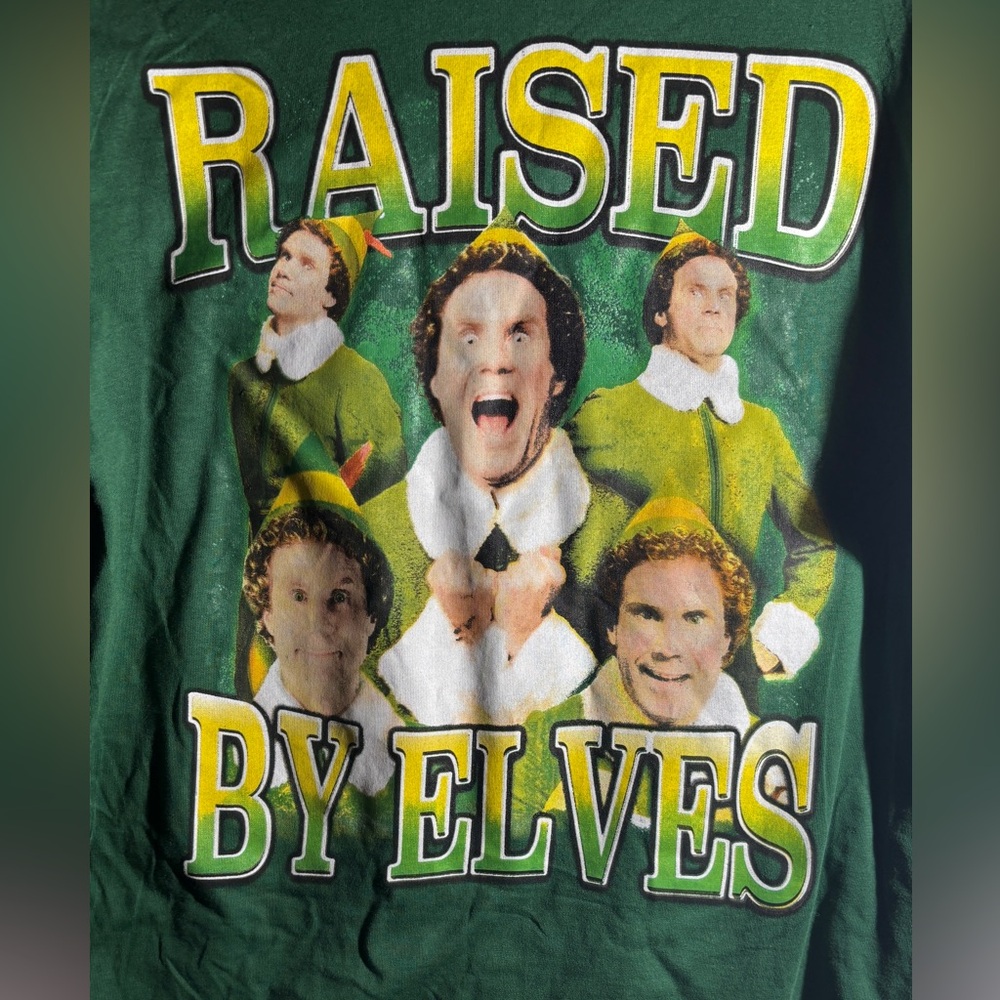 Green 'Raised by Elves' Graphic T-Shirt